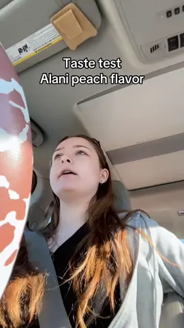 For safety purposes I was not actually driving lol :) #alani #tastetest #alanipeach #alaninuenergy #fyp 
