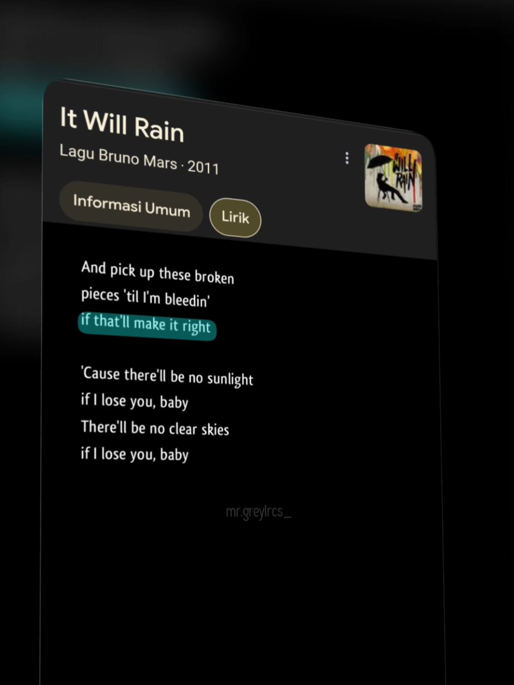 it will rain🥀🎧 #lyrics #music #foryou #fyp #fypage 