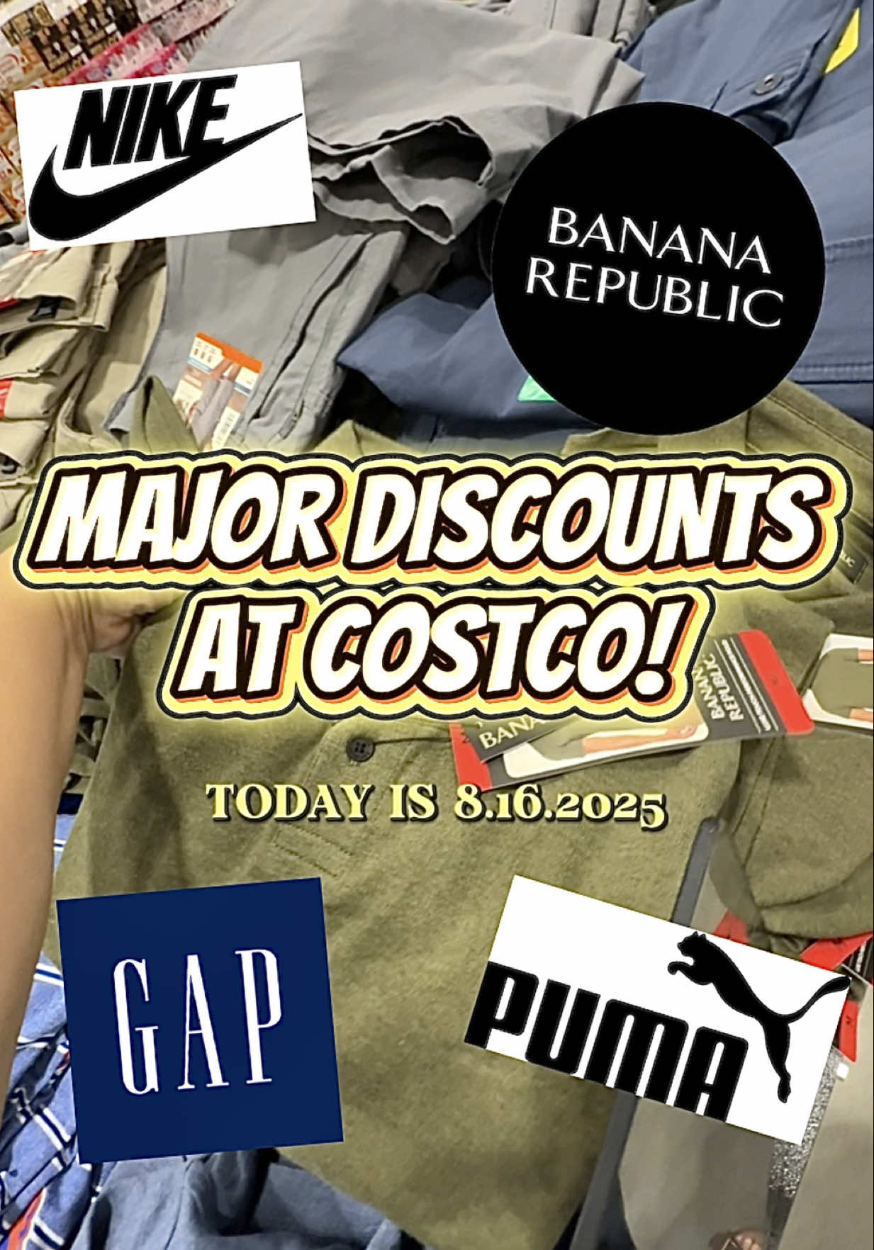Costco fashion finds are unreal this week 😳 Nike, Puma, GAP, Calvin Klein, Banana Republic, even Skechers… all marked down to $3–$5! Run, don’t walk 🏃‍♀️🔥 Hashtags: #CostcoFashion #CostcoFinds #NameBrandDeals #FashionOnABudget #RunDontWalk @Costco Wholesale 