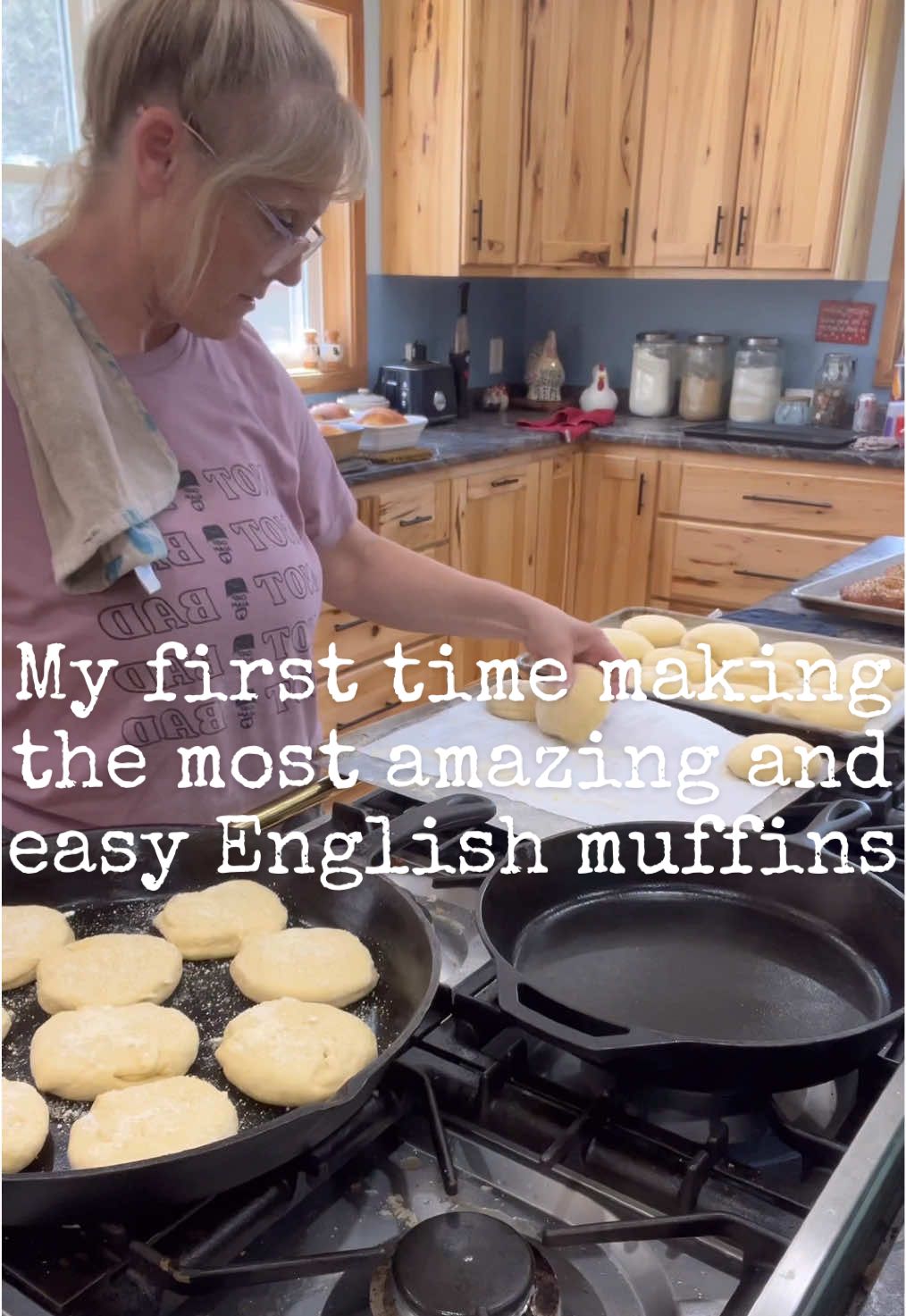 This Recipe is PERFECT!!  English muffins ingredients:  2 1/4 teaspoons of yeast  1 1/4 cup of warm milk  2 tablespoons of honey  3 cups of flour  1 teaspoon of salt  3 tablespoons of melted butter  One large egg slightly whisked A quarter cup of cornmeal  directions are in the video!  #englishmuffins #justthebells10 #bakingrecipe #myfirsttime #breakfastideas 