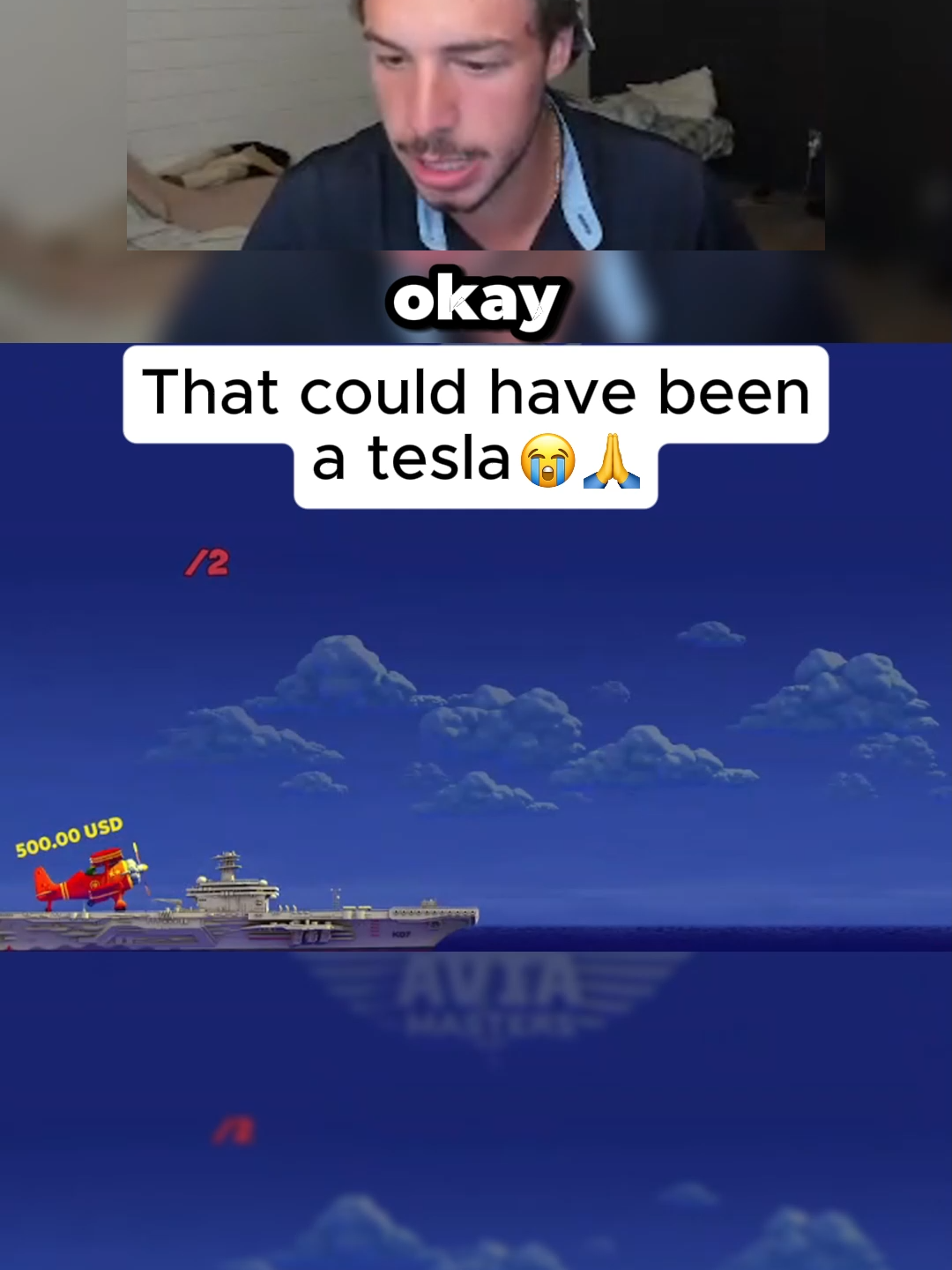That could have been a new tesla #aviamasters #planegame #kickstreaming #rydurz