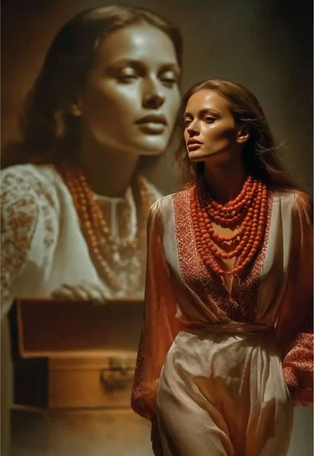 Ukrainian heritage on the runway 🌾✨ From old photographs to living tradition — what our grandmothers created, we carry forward. Generations connected through beauty, craft, and memory💙💛 #fyp #heritage #ukraine #fashionrunway #aiart 