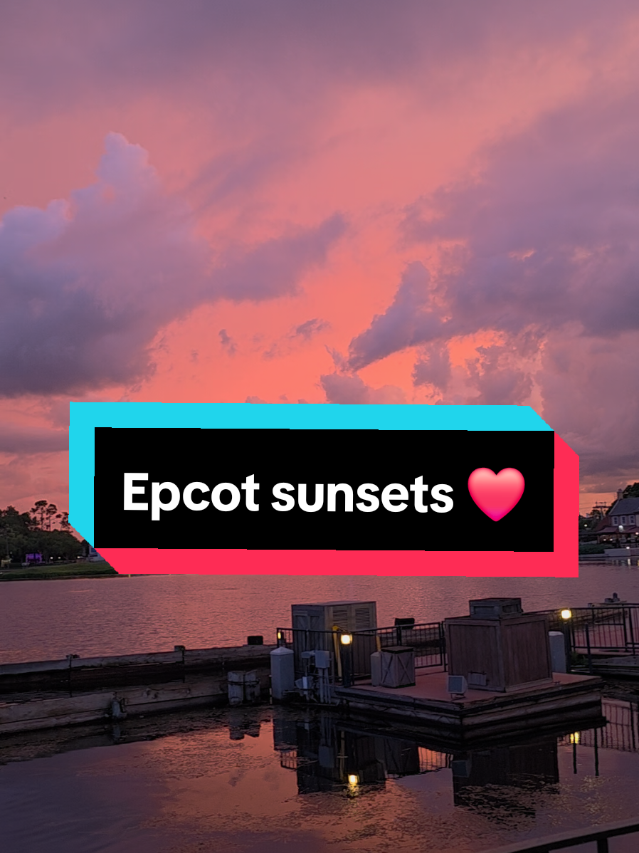 Epcots sunset before the storm. Song was perfect. ❤️❤️ #epcot #disneyworld #worldshowcase 