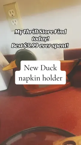 Duck phone… meet Duck napkin holder! #thriftstore #thiftstorefinds #jerseyshore #duckphone #duck 
