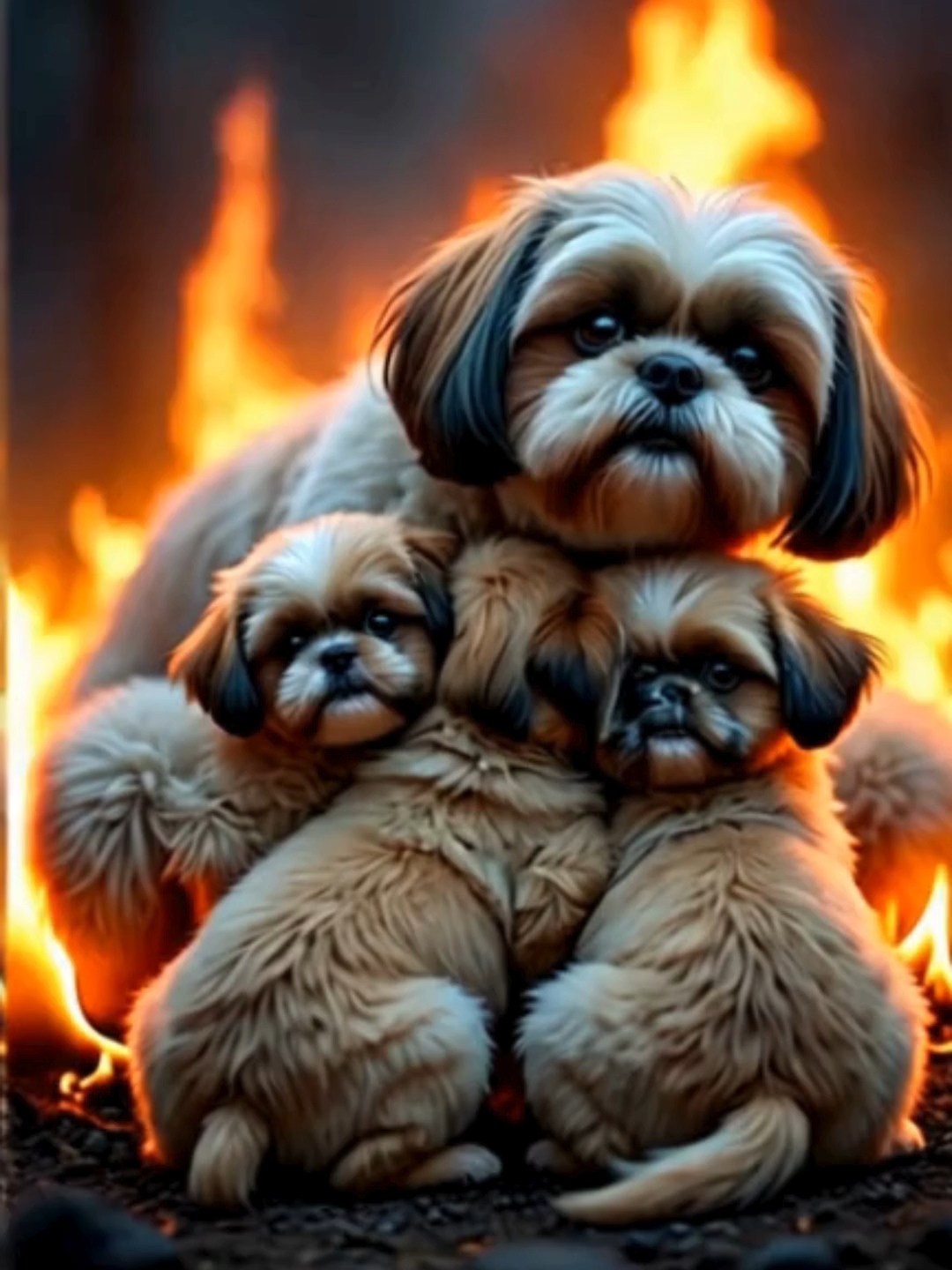 The Story That Broke My Heart Today… I just learned about the Shih Tzu mama in Nueva Vizcaya who gave her life trying to save her seven puppies from a house fire. She had already been carried to safety by her owner but when she saw her pups were still trapped, she ran back in. I can’t imagine that kind of courage or love.  My heart breaks for her and those little souls she protected with every fiber of her being. She was more than a pet—she was a hero. Let her memory remind us that true love knows no fear and no limit.  Rest in peace, brave mama. Your bravery will never be forgotten. #mamadog #shihtzu #mamalove #fyp #nuevavizcaya