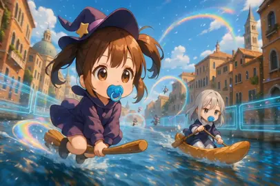 魔法学園の水上マラソン