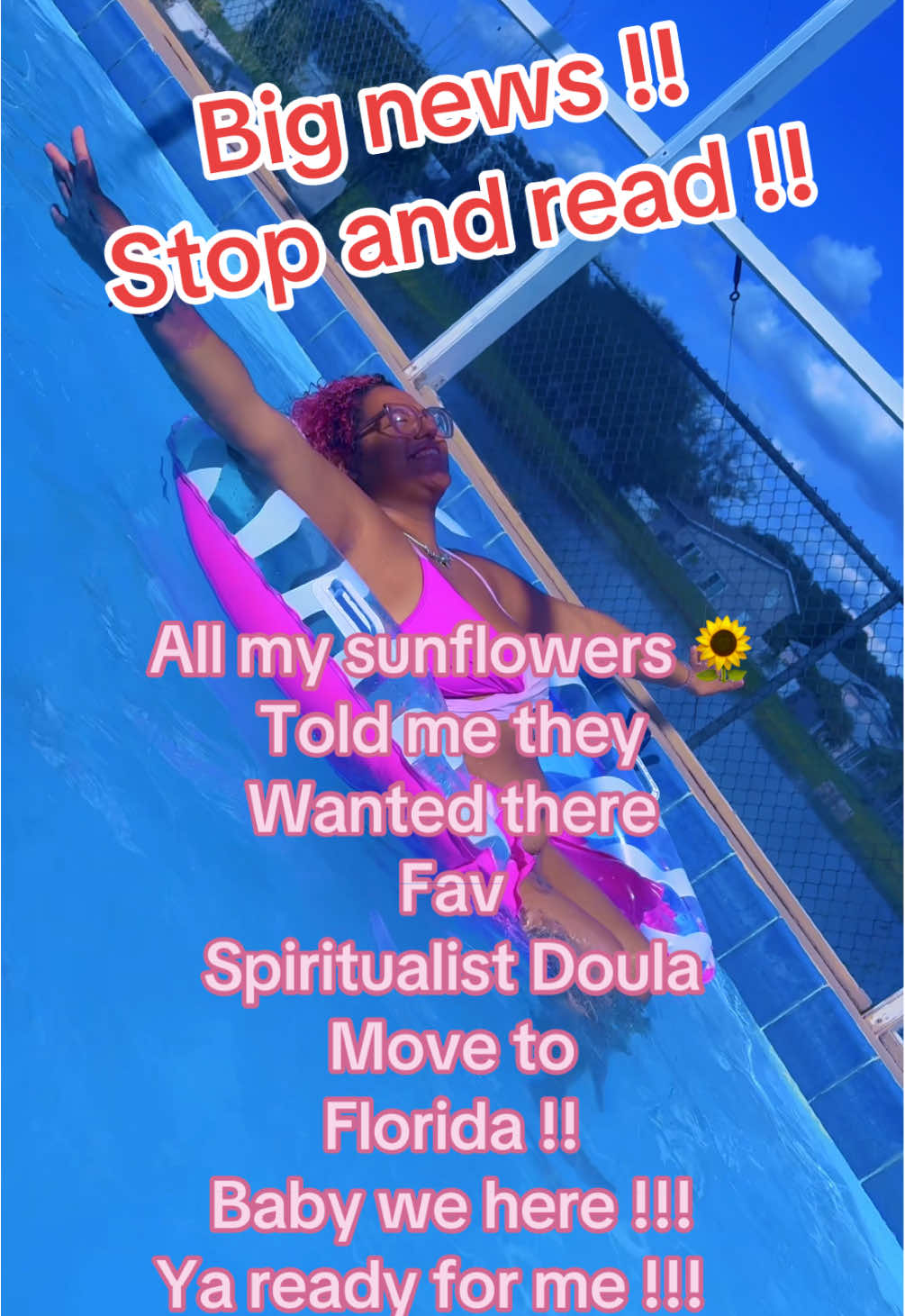 I heard all of ya wanted me in Florida , baby we made it !! Now ya know !! Your doula in Florida !!! Your spiritualist is in Florida !! Big news share it around !!! 