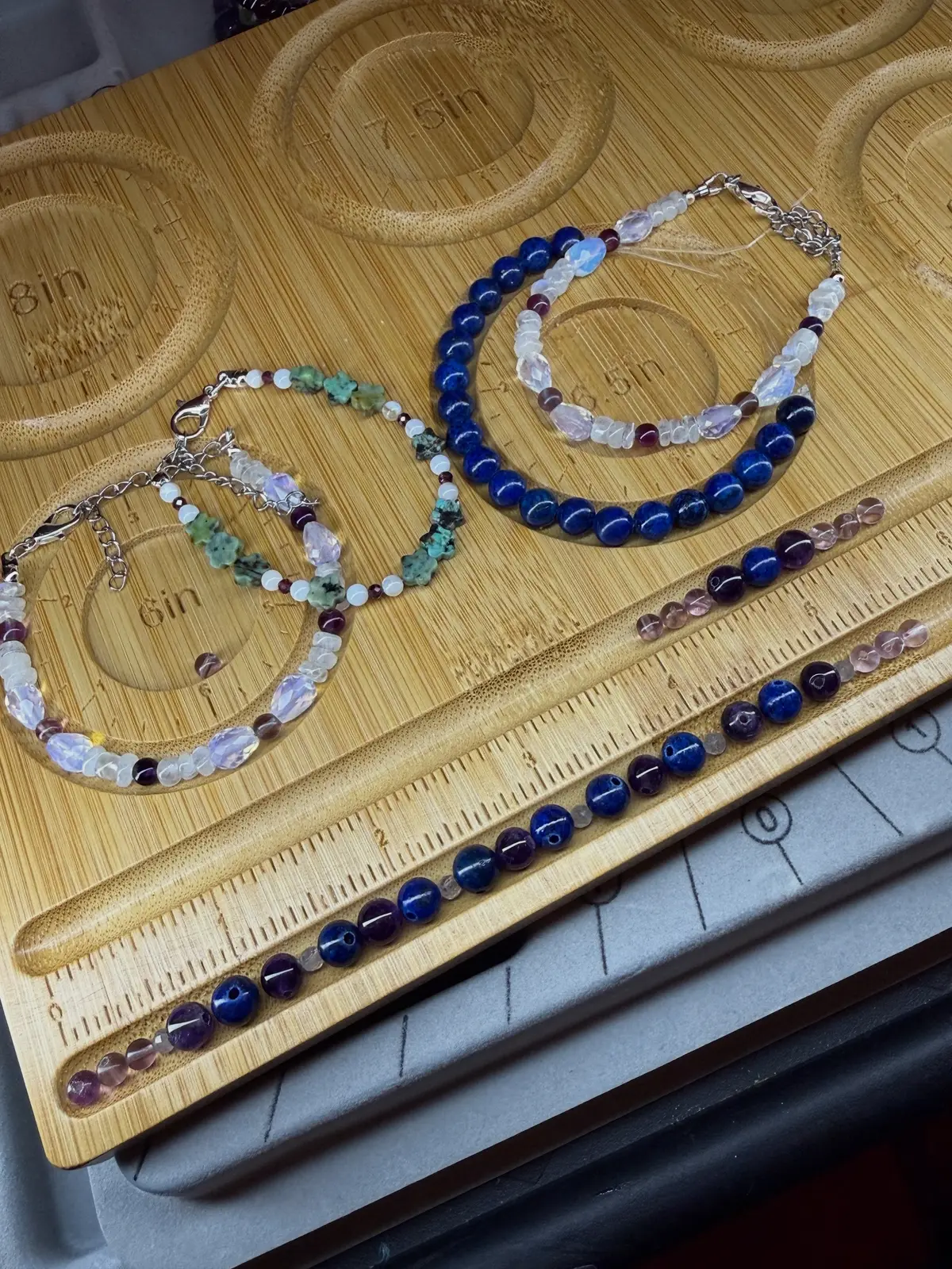 A collection 3 months in the making: the Chakra Collection. Each system mindfully plotted to a pattern that reaches back in time to Eastern philosophy, each bead falling into place along the wrist to activate something within us… an opening of potential and possibility. Coming September 2025.  Follow to preview more shots of this spectacular collection.  #crystalshop #beads #beadedjewelry 