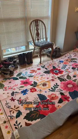My husband is over me and changing out my rugs #washablerugs #arearug #flowerrug #rug #washablerug 