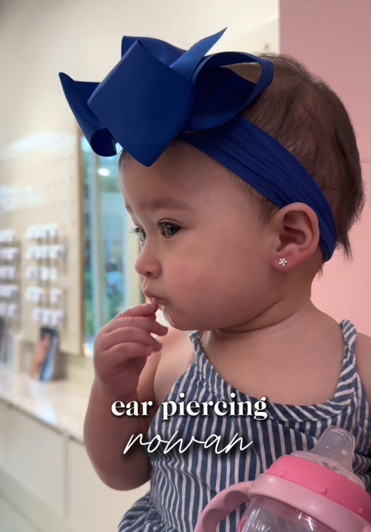 watching her get her first ear piercing was way harder for me than for her.  it’s crazy how these little milestones feel so big for us mamas — like another reminder that they’re growing faster than our hearts can keep up with. @caincontreras4 @Rowan  #momlife #girlmom #babymilestones #MomsofTikTok #fiercepierce 