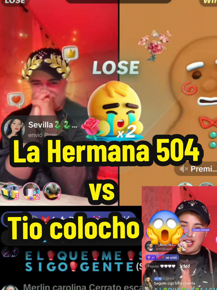 Asi estuvo la #batalla de #lahermana504 vs #tiocolocho  #teamburro #teampecadoras #laura #gemelas 