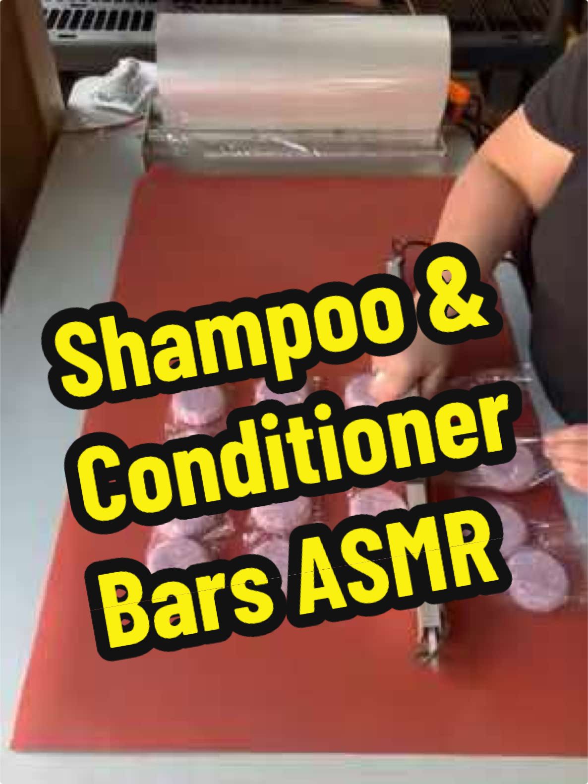 Shrink wrapping September's shampoo & conditioner bar subscription boxes. Scented in Autumn Jam. These ship September 1st! #asmr