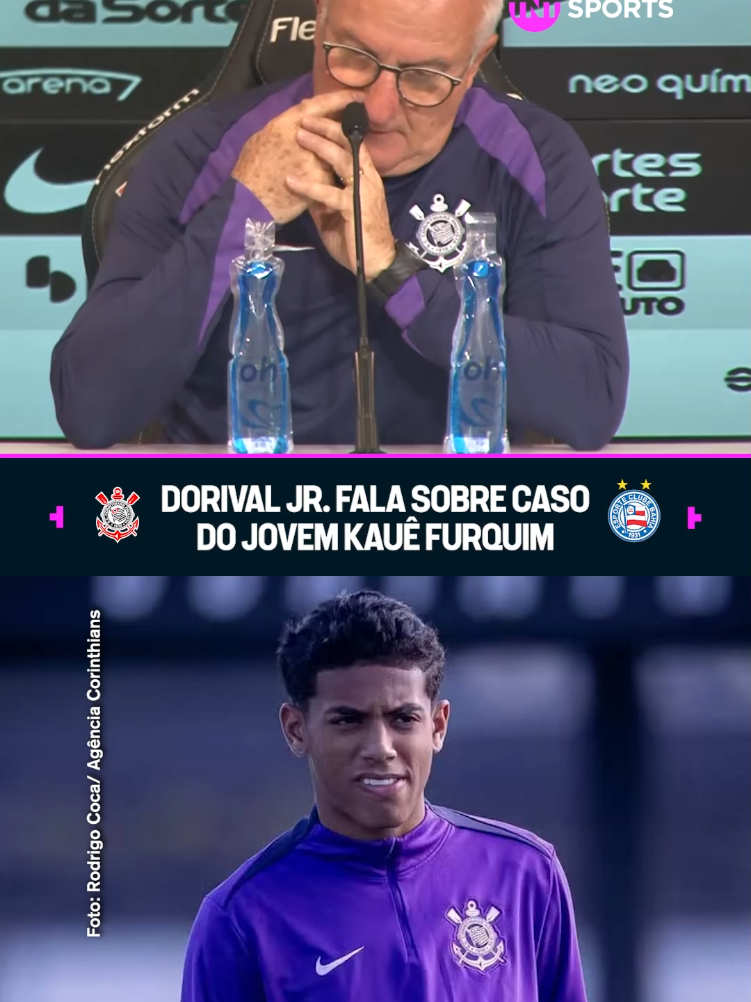 SAÍDA POLÊMICA! 👀 Dorival Jr. comentou sobre a ida do jovem Kauê Furquim, de 16 anos, para o Bahia. O Tricolor de Aço, adversário da noite do Corinthians, pagou a multa rescisória prevista de R$ 14 milhões e tirou o garoto do Timão. #FutebolBrasileiro #BrasileirãoBetano #futebol #foryoupage #tiktokfutebol #corinthians