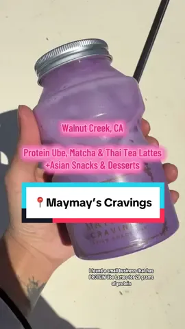 Ube Latte w/ 28 grams of Protein!! @Maymay’s cravings | #foodreview #asiansnacks #eastbay #filipino #SmallBusiness 