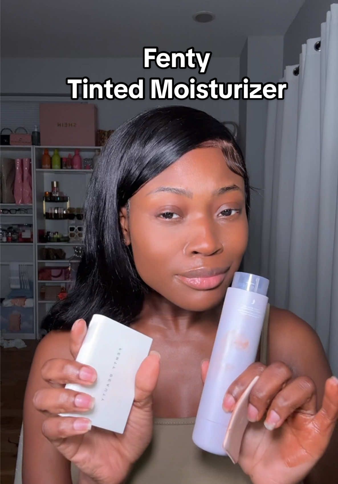 Tinted Moisturizer that’s also a sunscreen. Very lightweight and gives that no makeup, makeup look!! #FentyNewArrivals #fentybeauty #tintedmoisturizer #nomakeupmakeup #fentysuperbrandday 