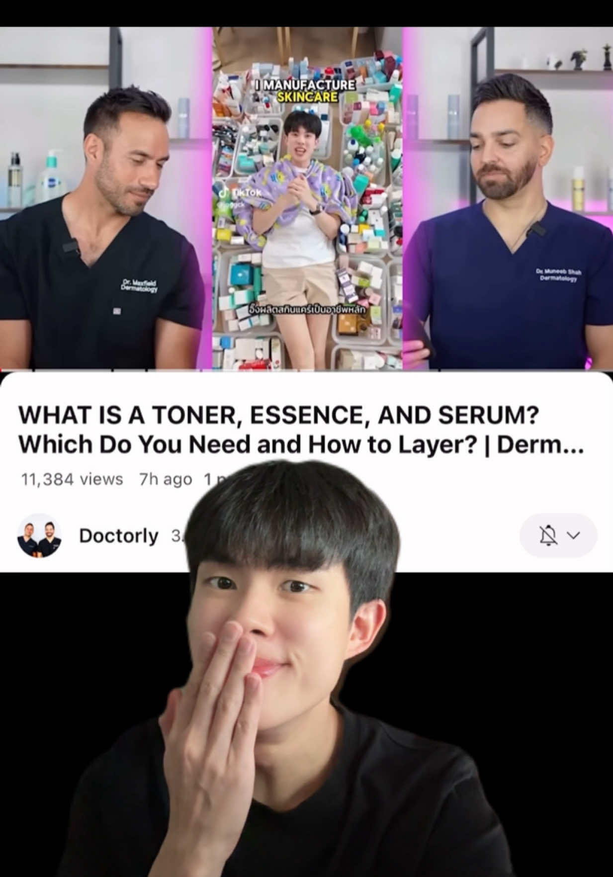 Not me screaming when I saw @DermDoctor | Dr. Shah stitched my clip 😅 Thanks for the shoutout and welcome to Thailand! 🇹🇭