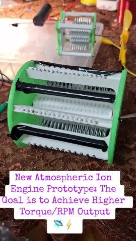 I'm going to do some more adjustments on this design in the morning and see how much power I can get out of this motor overall! If these motors continue to run at high performance under the same load then we will be taking electrostatics and electrohydrodynamics light years into the future! 🙏 #fyp #physics #tesla  #like #share
