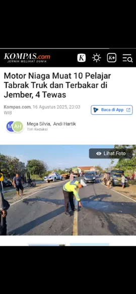 Kanit Gakkum Satuan Lalu Lintas Polres Jember Ipda Tommy Nur Alamsyah menjelaskan, kecelakaan berawal ketika motor niaga bernomor polisi N-2314-YBD melaju dari arah timur atau arah Puger dengan kecepatan 70 kilometer per jam.   