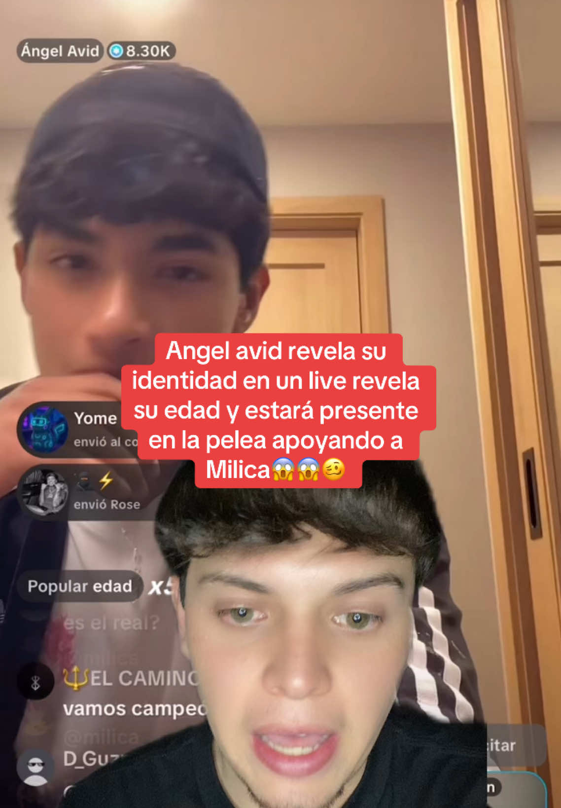 Angel avid revela su identidad en un live y revela su edad y también confiesa que estará en la pelea apoyando a milica @Angel Avid @Milica🧸 #angelavid #milica #supernova #debut 