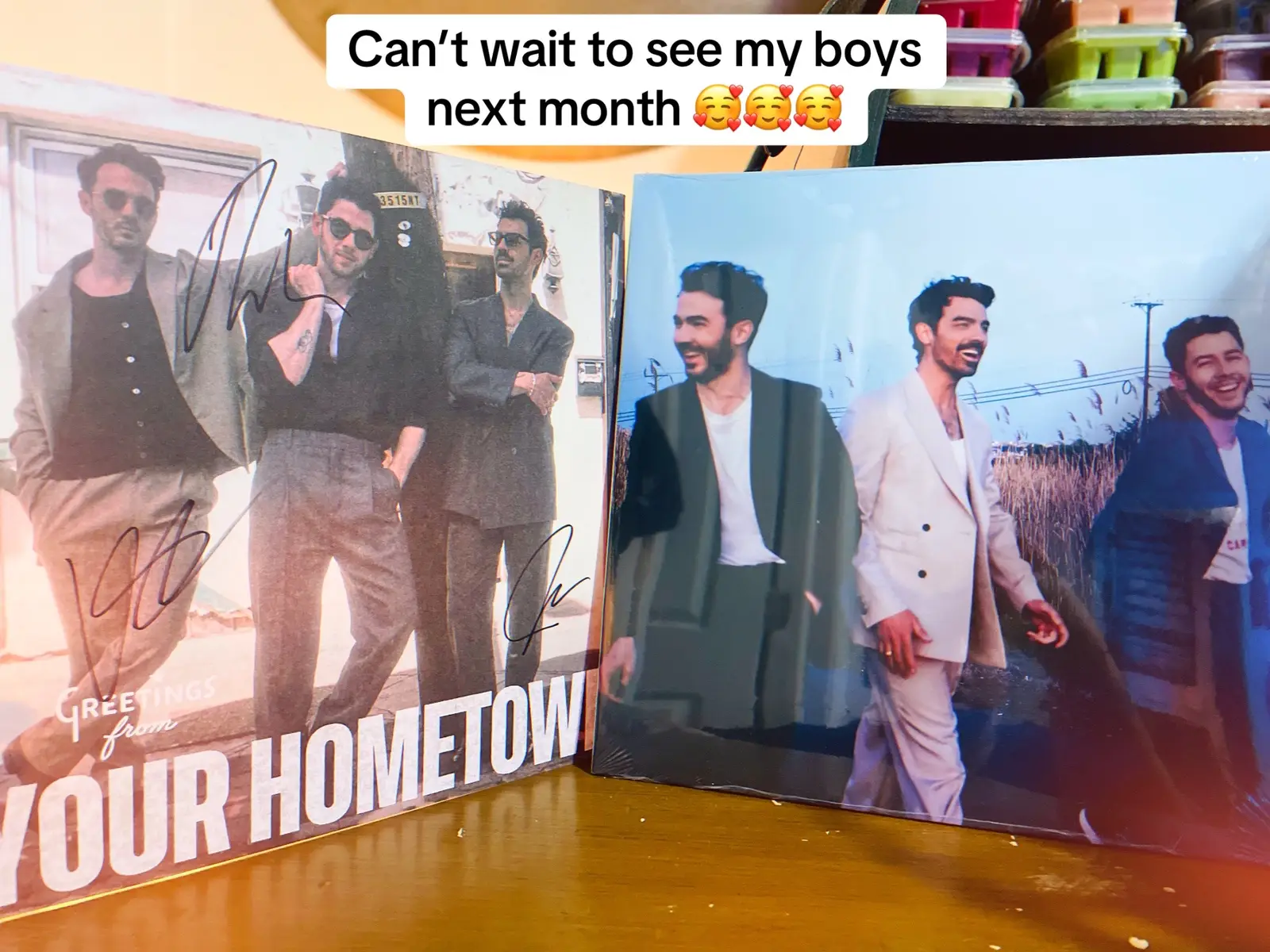 Just got this in the mail today! Thank you @Jonas Brothers for this beautiful album. 🩵 #fyp #myboys #foryoupage #jonasbrothers #ilysm 