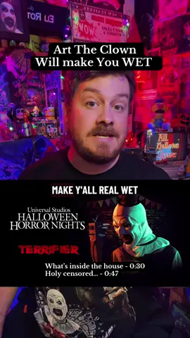 The Terrifier House at Halloween Horror Nights will be VERY INTENSE and Scary, Art The Clown will be EVERYWHERE . #terrifier #arttheclown #horrortok #hhn #halloween 