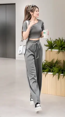 Bộ quần áo thun tăm cộc tay nữ #setbonu #setbonuthoitrang #setdonusangchanh #xuhuongtiktok #xuhuong2025 