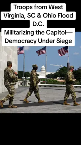 Republican Troops Surge into D.C.: A Nation in Military Hands In a striking escalation of federal power, three Republican-led states, West Virginia, South Carolina, and Ohio, are responding to Trump's call by sending up to 750 additional National Guard troops to Washington, D.C. This brings the capital’s total force to around 1,500 troops, supplementing the 800 initially deployed under Trump’s “crime and homelessness emergency.” This militarized response comes despite official data indicating violent crime in D.C. is at a 30-year low, raising sharp concerns among civil rights advocates, municipal leaders, and legal experts about the motives behind the federal show of force. Once stationed, these troops may carry weapons and are meant to protect federal assets and support law enforcement, without performing arrests themselves. Critics label this a display of authoritarian overreach, a concerning precedent for future federal interventions in Democratic-led cities. With a hurricane brewing on the East Coast, questions also loom about whether these troops are being diverted from pressing disaster response needs. This is not just a policy shift, it’s a seismic threat to democratic norms, local governance, and civil liberties across the country. #MilitarizedCapital #GuardInDCDanger #DemocracyOrDominion #FederalOverreach #ProtectOurHomeRule