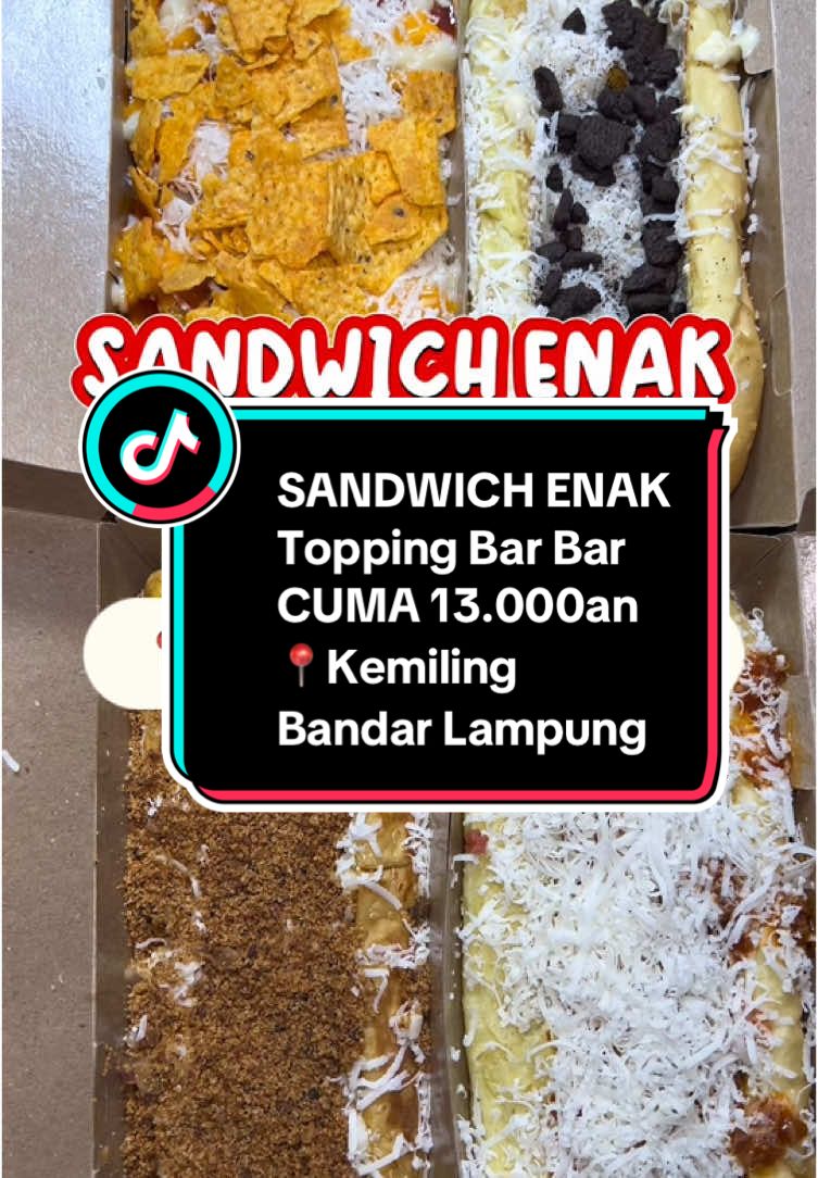 Wah Ternyata di Kemiling Itu Ada Lohh Guyss Sandwich Jumbo Topping Bar Bar Yang Harganya Itu Cuma 13.000an Ajaaa Dongg‼️😍❤️❤️ Di Bikinnya Selalu Dadakan Jadi Masih Anget Anget Gitu Guyss Nikmat Dehh🤤🤩🫶🏻 Cuss @sandwich.ahh  📍Sebrang Chandra Kemiling/Kopi Ketje Kemiling Bandar Lampung #kulinerlampung #lampungkuliner #lampungyay #lampunggeh #jajananlampung #jajananlampungmurah #jajananlampungenak #rekomendasijajanan #foodvlogerlampung #sandwichlover #sandwich #sandwichahh #agresputri #lampungviral 