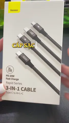 Cáp sạc nhanh đa năng rất tiện, có thể sạc bất cứ chiếc điện thoại nào hay nhiều thiết bị khác nhau cùng lúc #capsac #baseus #viral #video #review 