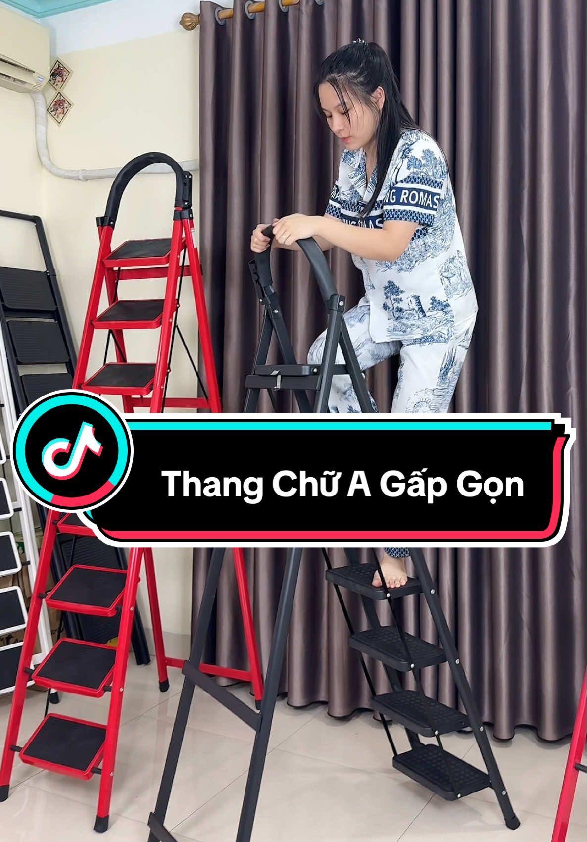 Thang chữ A gấp gọn thép carbon sử dụng lên đến 20 năm mỗi nhà nên có chiếc thang để dễ dàng sửa chưa lau dọn cất đồ... #thanggiadinh #thanggapgon #huyennhihihi #thanggapdanang #thangchua 