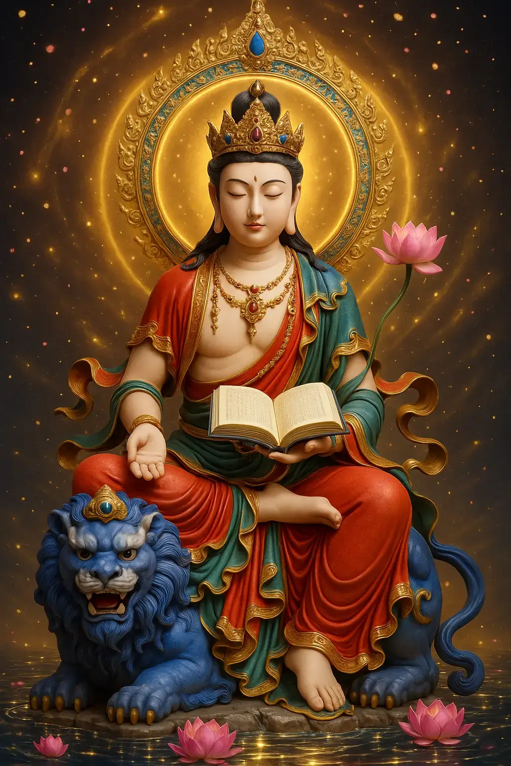 Trì chú Văn Thù mỗi ngày giúp : 1.Ánh sáng trí tuệ khai mở _  giúp tâm sáng suốt, trí nhớ tốt.   2.Tiêu trừ si mê _ có thể xóa tan vô minh, nuôi dưỡng chánh kiến.  3.khai thông lời nói _  lời nói ra có sức thuyết phục giúp công việc trở nên thuận lợi và hanh thông.  4.Gieo nhân giải thoát _ có nhiều cơ hội gặp được thiện duyên lành giúp ta đến gần bờ giác ngộ #trituekhaimo  #nuoiduonglongtubi  #thantamanlac  #phatphapvadoisong  #nammodaitrivanthusuloibotat 