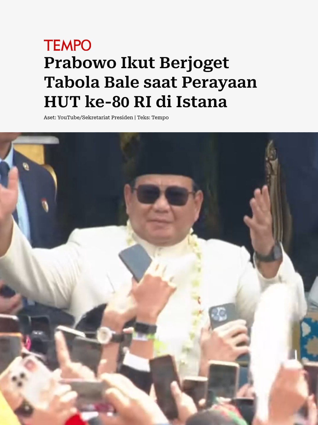 Presiden Prabowo Subianto ikut beroget saat Silet Open Up dan Diva Aurel membawakan lagu 