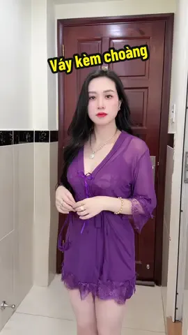 Váy ngủ kèm choàng voan lụa mềm #vynguyen24 #xuhuong #review #thoitrangnu #vayxinh 