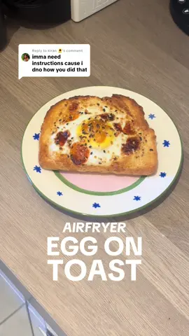 Replying to @kiran 🌻 I got you <3  airfryer egg on toast tutorial yall!!!