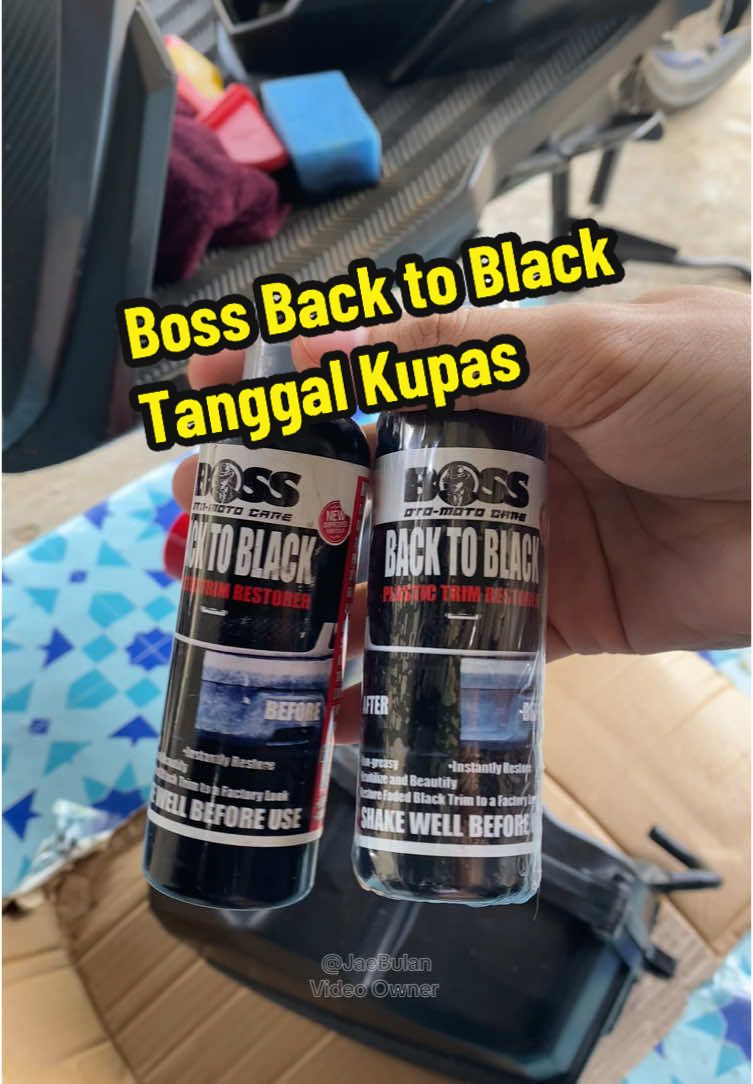 Problema mo din ba ang kupas na fairings subukan mo itong Boss Back to Black👍🖤 #bossbacktoblack #backtoblack #restorer #fairings #motorcyclerestoration 