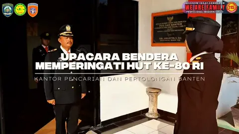 Upacara Peringatan HUT ke-80 Republik Indonesia 📍 Kantor Pencarian dan Pertolongan Banten Dengan semangat kemerdekaan yang ke-80, seluruh pegawai Kantor Pencarian dan Pertolongan Banten melaksanakan upacara bendera sebagai bentuk penghormatan kepada para pahlawan serta komitmen untuk terus mengabdi kepada bangsa. #HUTRI80 #DirgahayuRI80 #BasarnasBanten #SemangatKemerdekaan #Upacara17Agustus
