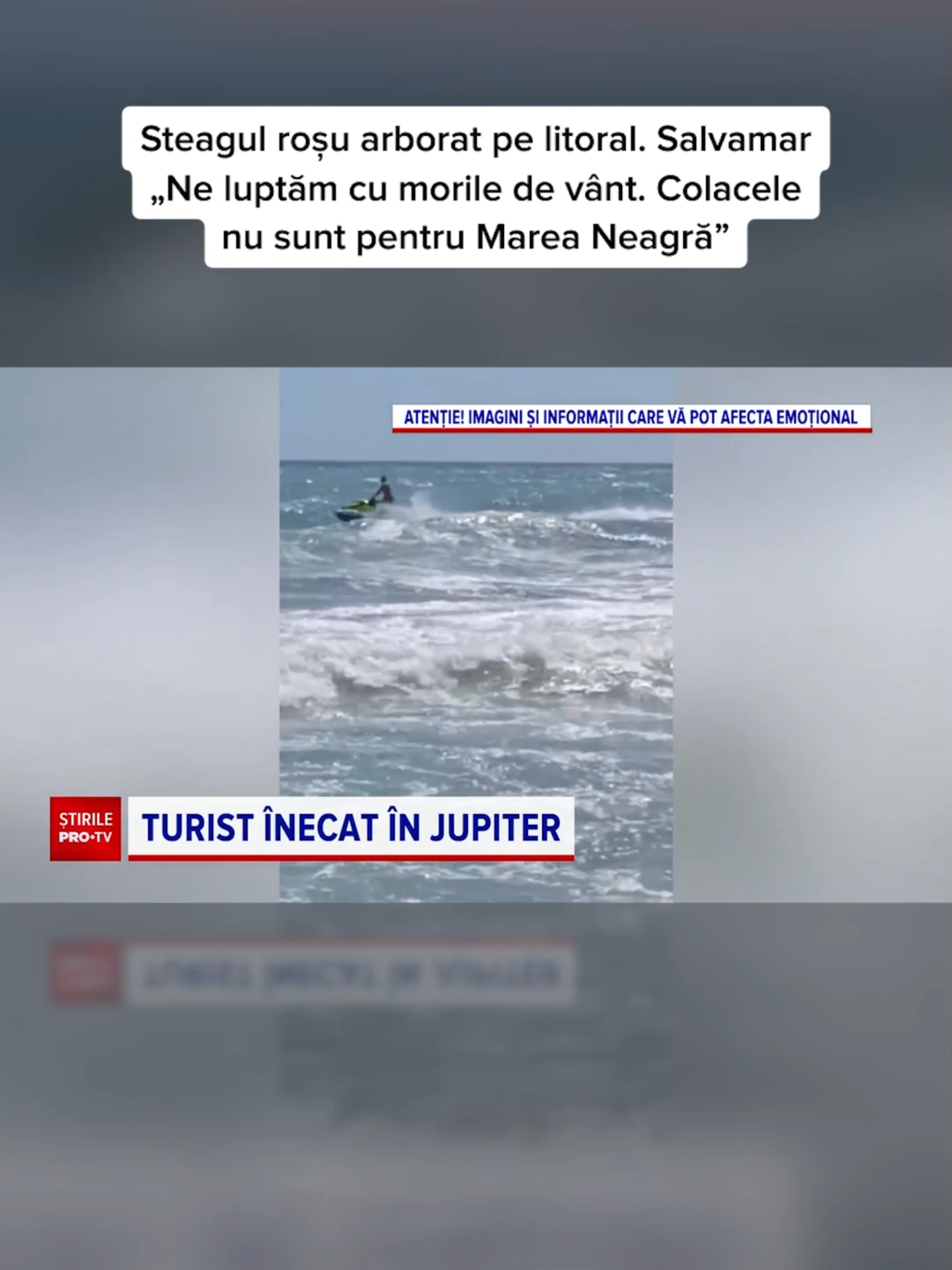 Intervenție contra-cronometru în stațiunea Jupiter, unde, într-un moment de viață și de moarte, zeci de turiști au creat un lanț uman pentru a scoate din valuri un bărbat de 35 de ani. #stirileprotvdeastazi #news #stiri #protv #stirileprotv