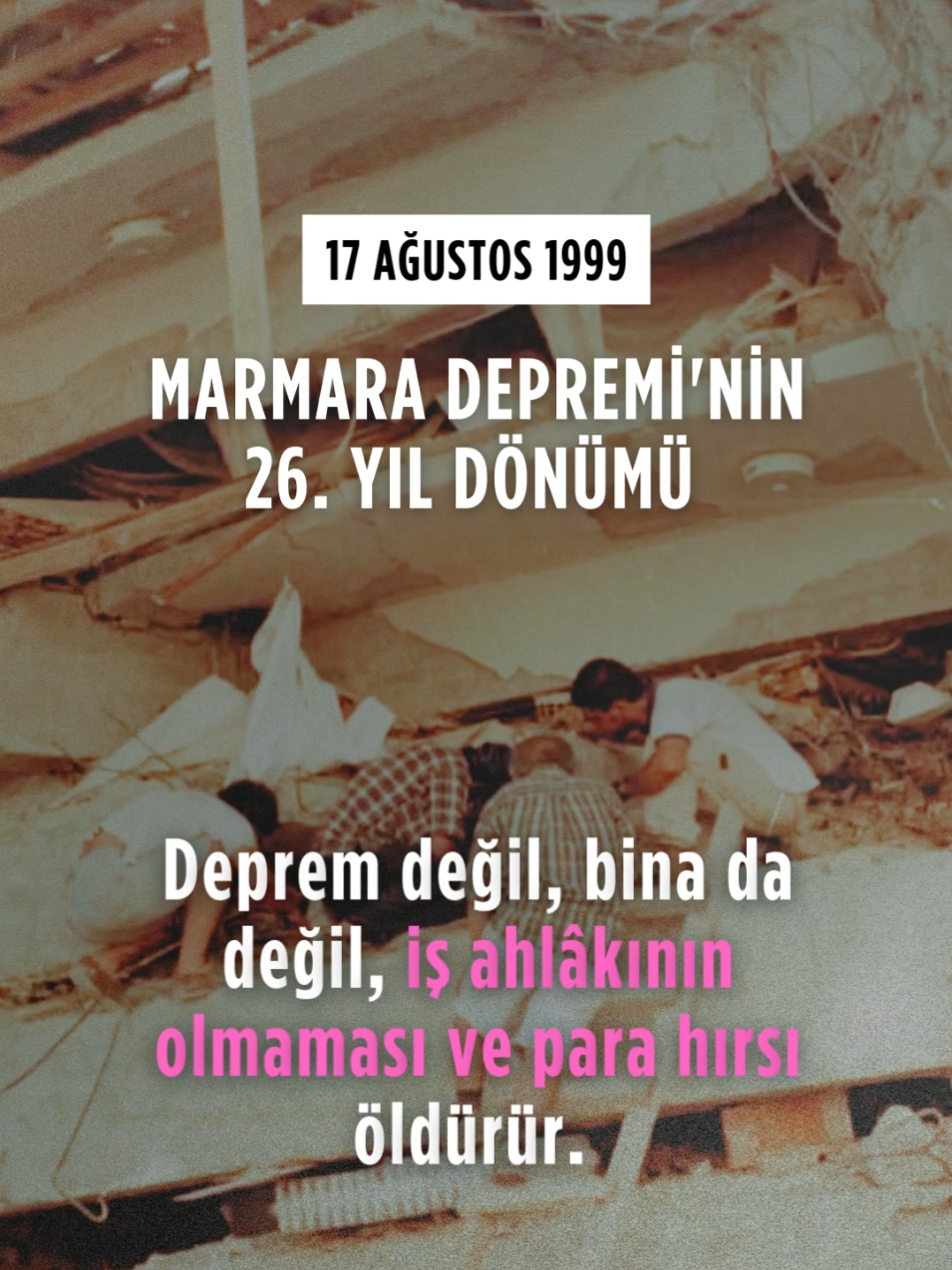 ◾Depremle mücadelede para hırsı ve ahlaksızlık en büyük düşmanımız... #deprem #17ağustos1999 #17Ağustos #yıldönümü