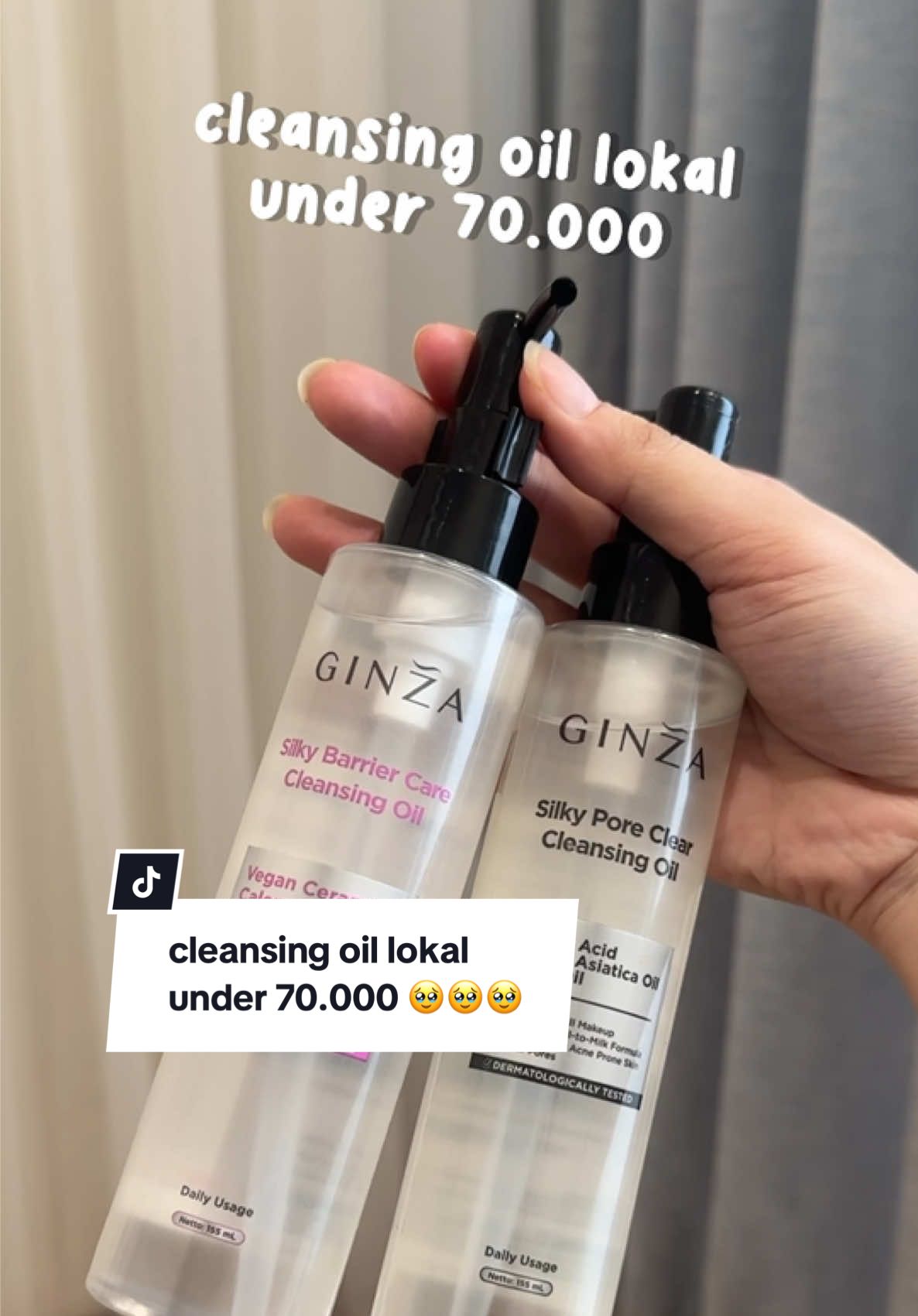 super terjangkau di gempuran cleansing oil yang lg mahal2 & udh di review tasya farasya jugak! 🥹 #fyp #skincare #cleansingoil #makzimalkandirimu #ginzabeauty @Ginza Beauty Indonesia 