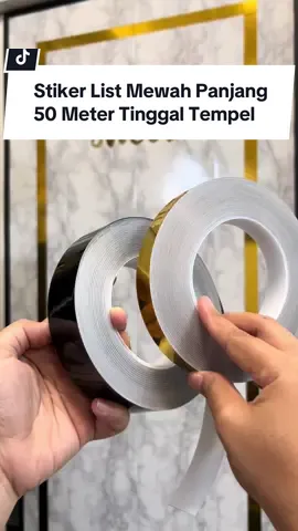 Stiker List Mewah Panjang 50meter Tinggal Tempel Praktis #hiasandinding #dekorasikamar #dekorasirumah #homedecor #listgold 