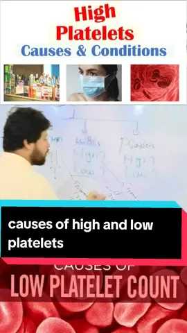 common causes associated with high and low platelets  #bloodtest #cbc #platelets #diseasesanddiagnosiswithasim #diseasesnddiagnosis 