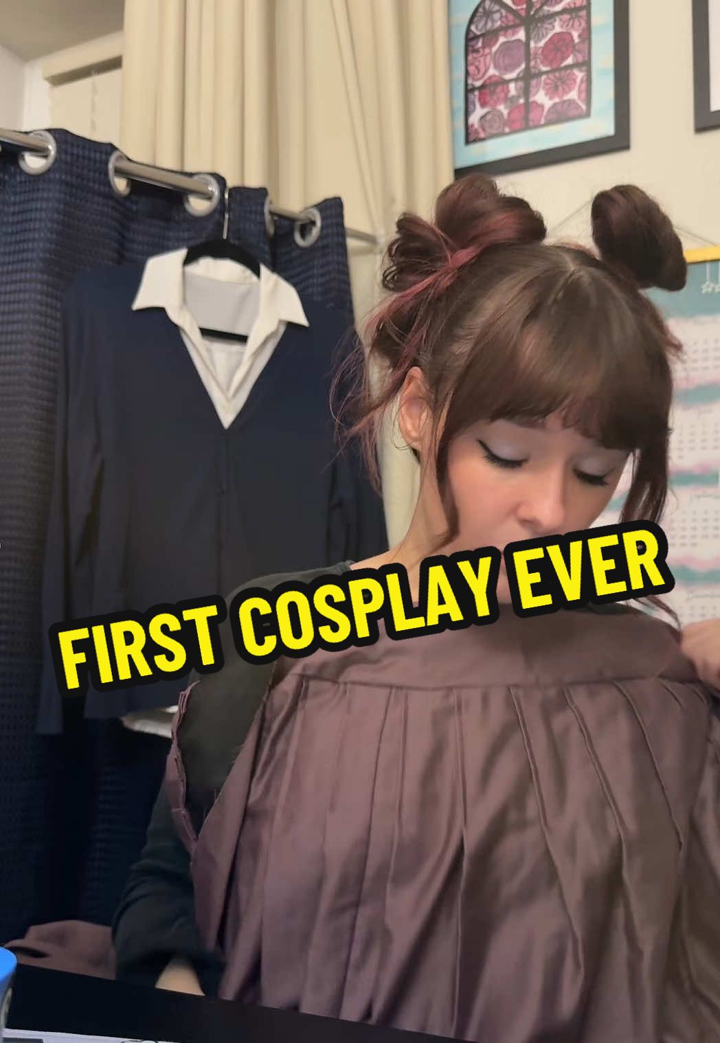 it’s crunch time 🥲 just one day left to get everything done. OH and most of what I’m sewing I’ve NEVER made before so there’s been lots of error during this trial 🤩 #beginnersewing #firstcosplay #learningtosew #cosplaysewing #concrunch 