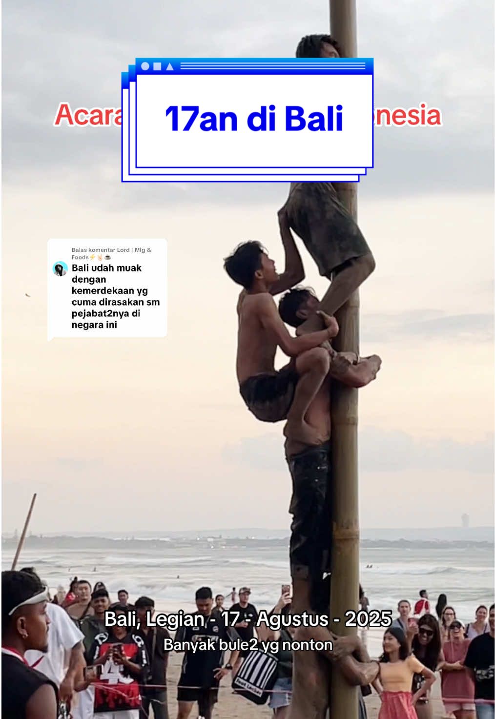 Membalas @Lord | Mlg & Foods⚡🤘🏻☕ finally nemu yang buat acara 17an di Legian, tadi seru banget 🙌😹😭 #17an #kemerdekaanindonesia #hutri80 #hutri80indonesia🇮🇩 #baliindonesia 