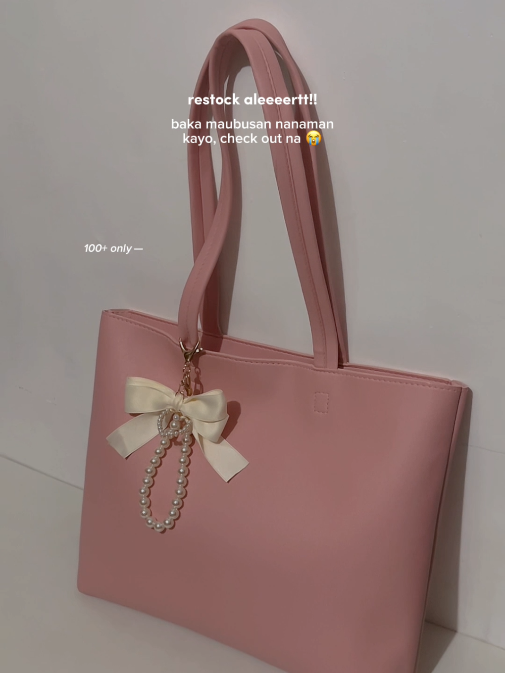Replying to @itsurselyn0 get your pink tote bag na! 🩷🎀 #totebag #pinktotebag #collegebag #unibag #student 