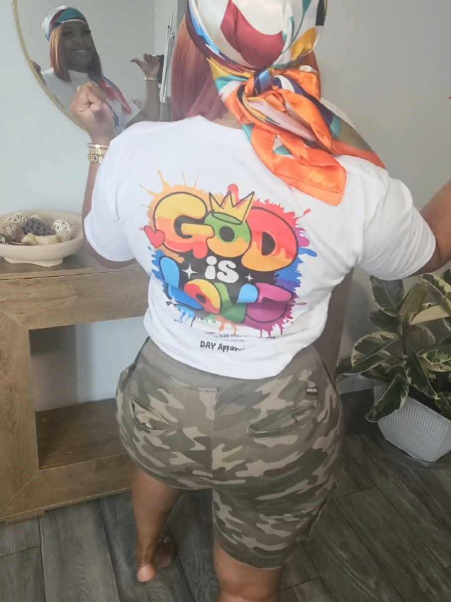 ✨ Rocking my Day Apparel “God is Love” tee — cute, comfy, and carrying a message I live by. Without God, I am nothing 🙏🏾💖 Go check them out and spread the love ✨ #GodIsLove #DayApparel #FaithAndFashion #OOTD #BaddieOnABudget 