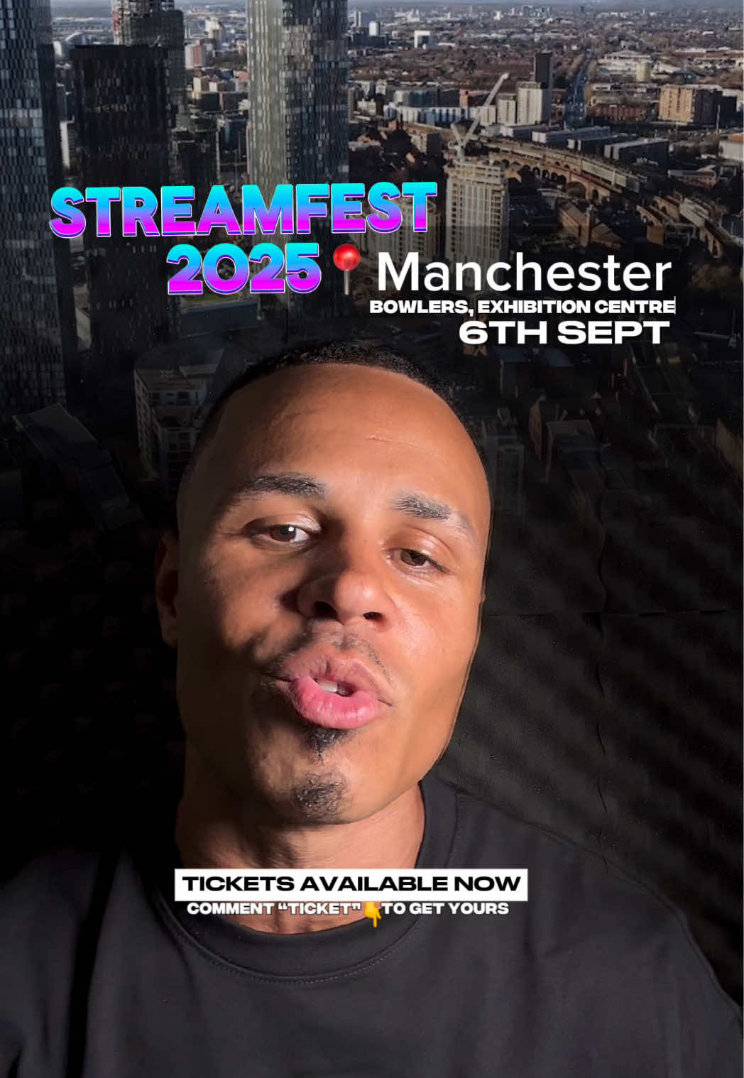I’m performing in Manchester 6th September at STREAMFEST! Comment “Ticket” if you’re coming @♾️TheRandyRoofer♾️ @StreamFest 