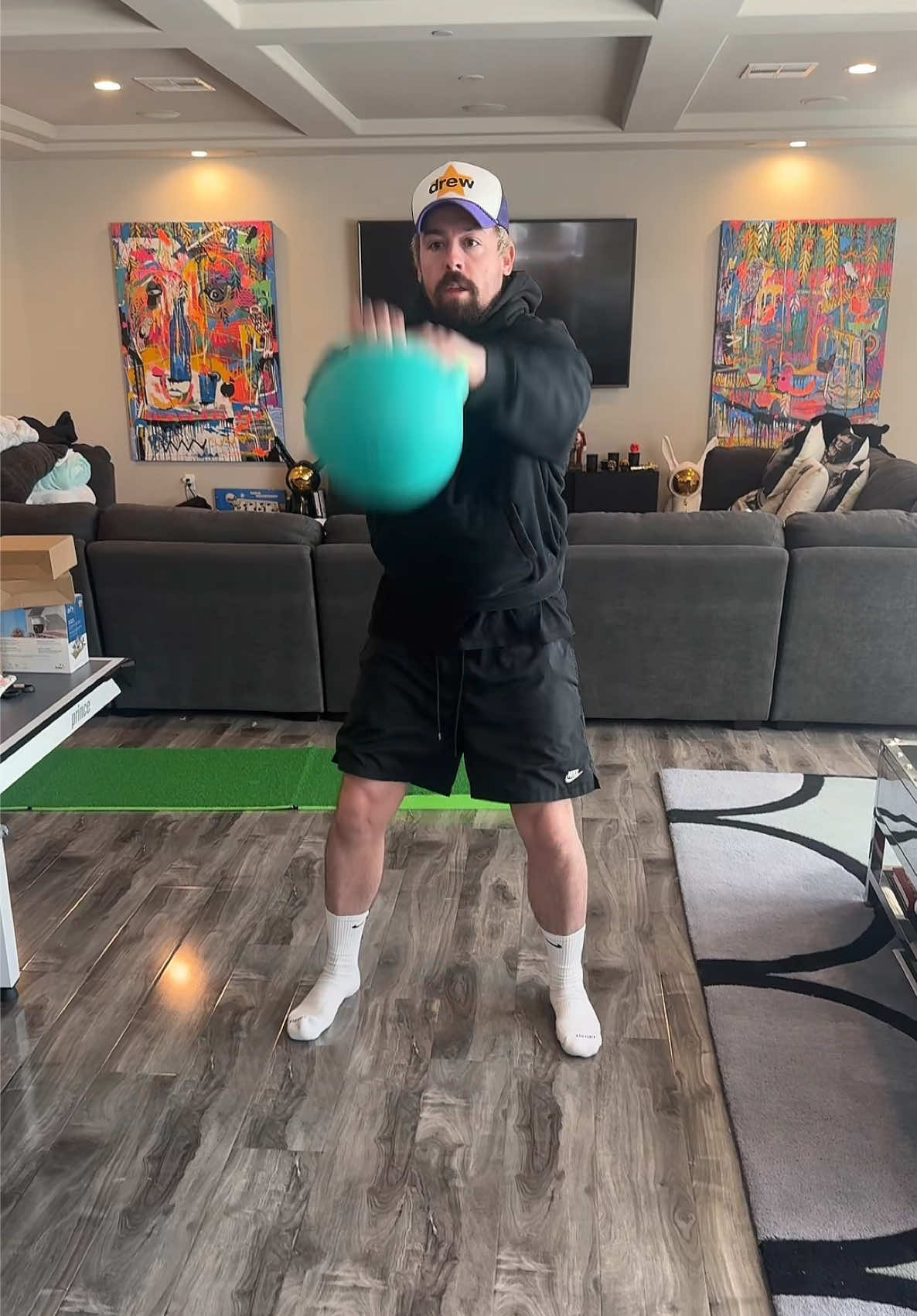 Omg good thing this kettlebell is soft! #HomeGym 