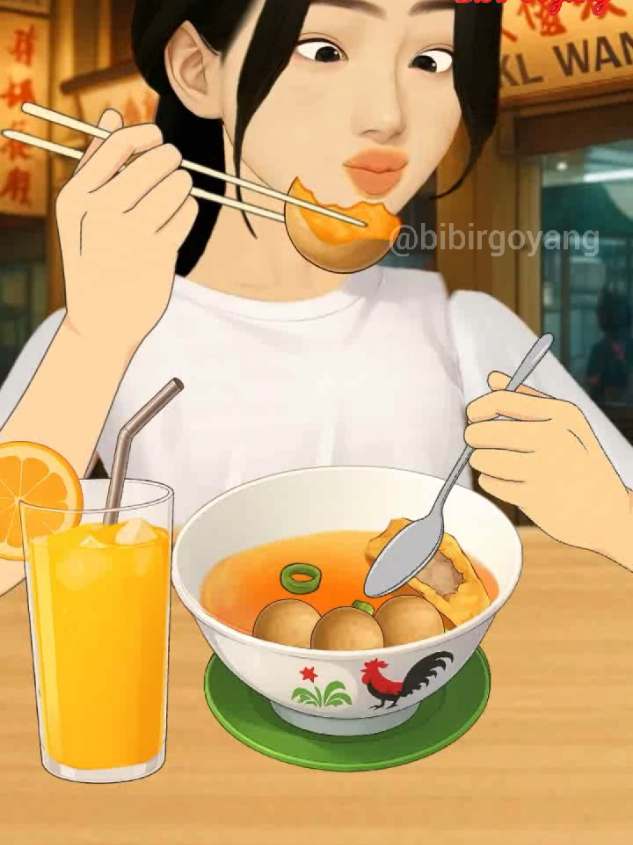Bakso x Orange Juice ASMR | The Ultimate Comfort Food Mukbang #asmr #mukbang #food #animation #fyp 