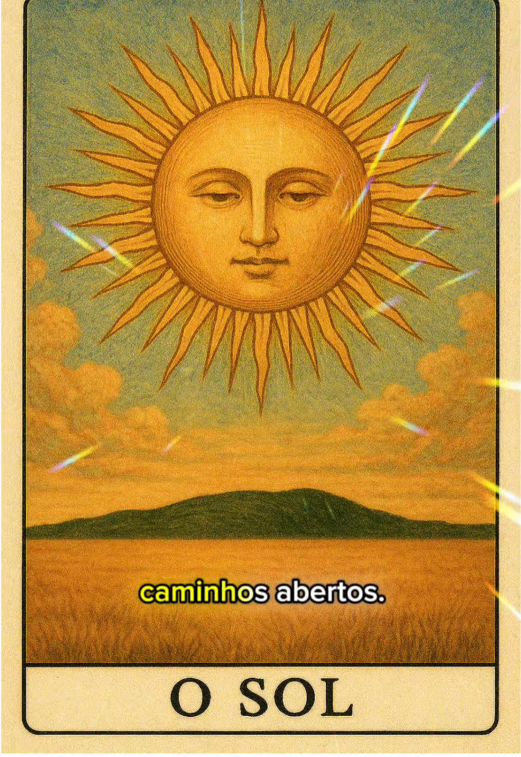 🌞✨ A Carta do Sol  anuncia vitória, clareza e prosperidade. É o brilho que abre caminhos e traz conquistas! #CartaDoSol #BaralhoCigano #Prosperidade #VitóriaCerta #EnergiaDoSol 