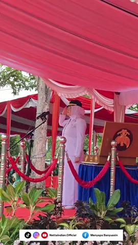 Wakil Bupati Banyuasin Perempuan Pertama Jadi Irup Penurunan Bendera HUT RI. ‎ Pemerintah Kabupaten Banyuasin melaksanakan upacara penurunan Bendera Merah Putih dalam rangka peringatan Hari Ulang Tahun (HUT) Republik Indonesia (RI) yang ke-80 tahun. ‎ ‎Dalam momentum bersejarah bagi Wakil Bupati Perempuan pertama di Banyuasin tersebut, dirinya berpesan agar momentum tersebut bukan sekadar seremoni tahunan, melainkan bentuk nyata kecintaan masyarakat Banyuasin kepada Tanah Air.  ‎#ri #hutri #wakilbupatibanyuasin #Banyuasinbumisedulangsetudung #nettaindian 